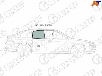 Стекло боковое опускное (Сзади Справа Цвет зеленый) Ford Mondeo 00-07 XYG DD10114 RD/RH