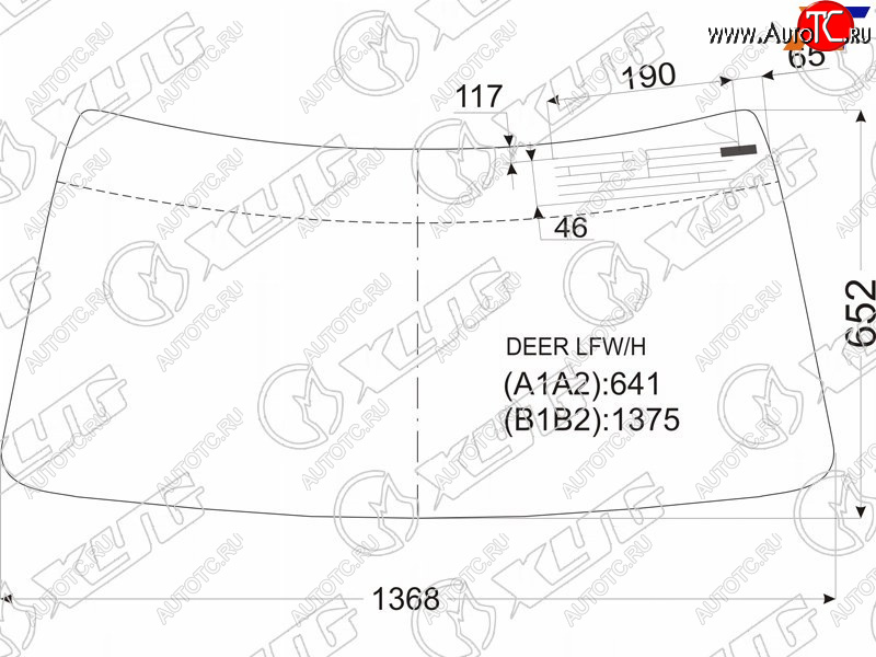8 649 р. Стекло лобовое (Антенна) Great Wall Deer 03-08 XYG DEER LFW/H  с доставкой в г. Вологда