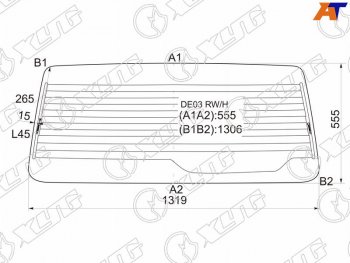 Стекло заднее (Цвет зеленый Обогрев) Mitsubishi Delica 89-99  L300 87-98 XYG DE03 RW/H