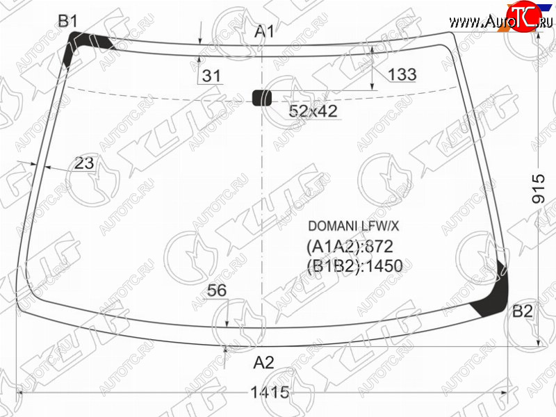 5 699 р. Стекло лобовое Honda Civic EURO 93-98  Domani 92-96  Isuzu Gemini 93-97  Rover 400 95-00  45 99- XYG DOMANI LFW/X  с доставкой в г. Вологда