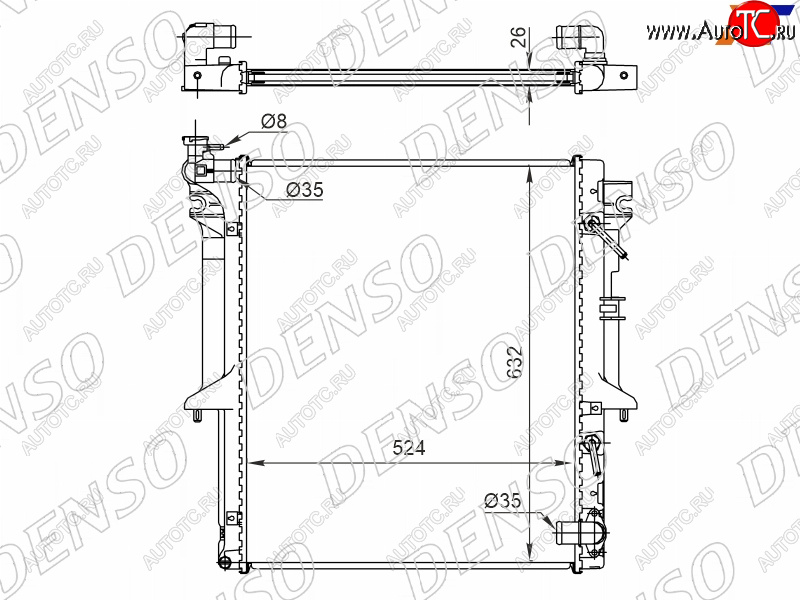 23 549 р. Радиатор охлаждающей жидкости DENSO SAT  Mitsubishi L200  3 K74T (2005-2006) рестайлинг  с доставкой в г. Вологда