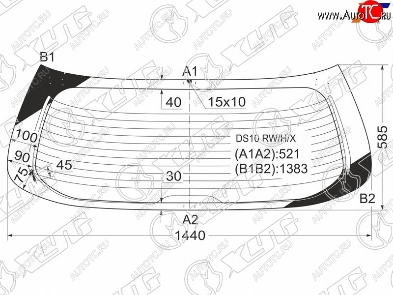 8 749 р. Стекло заднее (Цвет зеленый Обогрев) Toyota Gaia 98-04 XYG DS10 RW/H/X  с доставкой в г. Вологда