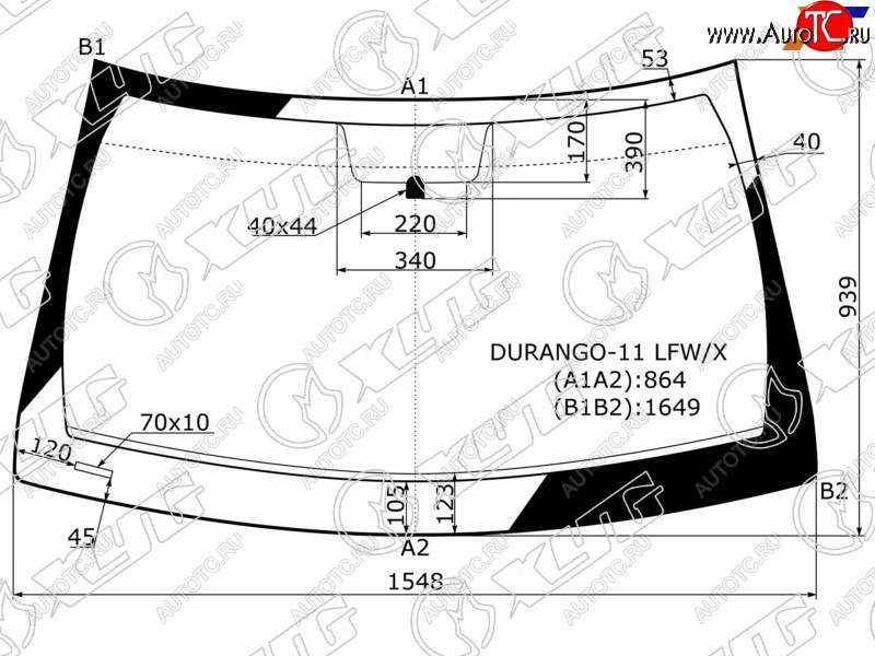 7 699 р. Стекло лобовое Dodge Durango 11-13  Jeep Grand Cherokee 10-13 XYG DURANGO-11 LFW/X  с доставкой в г. Вологда