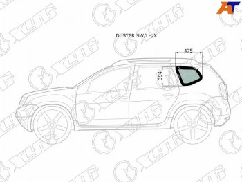 Стекло кузова боковое (не опускное) (Слева Цвет зеленый) Nissan Terrano 14-22  Renault Duster 10-2 XYG DUSTER SW/LH/X