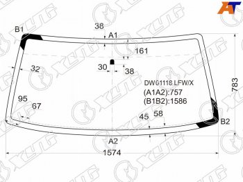 Стекло лобовое CHRYSLER TOWN&COUNTRY/DODGE CARAVAN 90-95 XYG DW01118 LFW/X, dw01118lfwx XYG DW01118 LFW/X