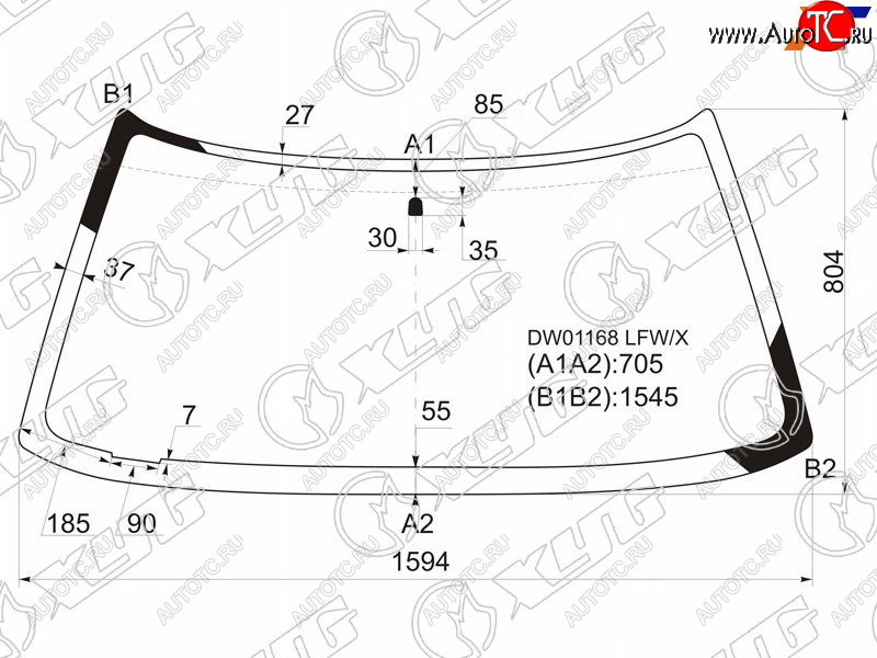 5 199 р. Стекло лобовое Chevrolet Blazer 94-05 XYG DW01168 LFW/X  с доставкой в г. Вологда