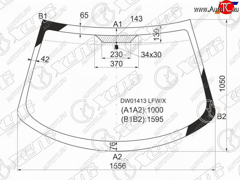 6 749 р. Стекло лобовое Chrysler Sebring 00-06  Dodge Stratus 00-06  ГАЗ Волга Сайбер 08-10 XYG DW01413 LFW/X  с доставкой в г. Вологда