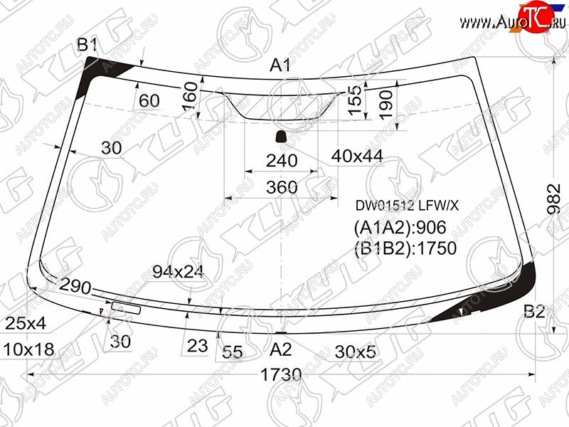 7 299 р. Стекло лобовое Dodge Ram 01-08 XYG DW01512 LFW/X  с доставкой в г. Вологда