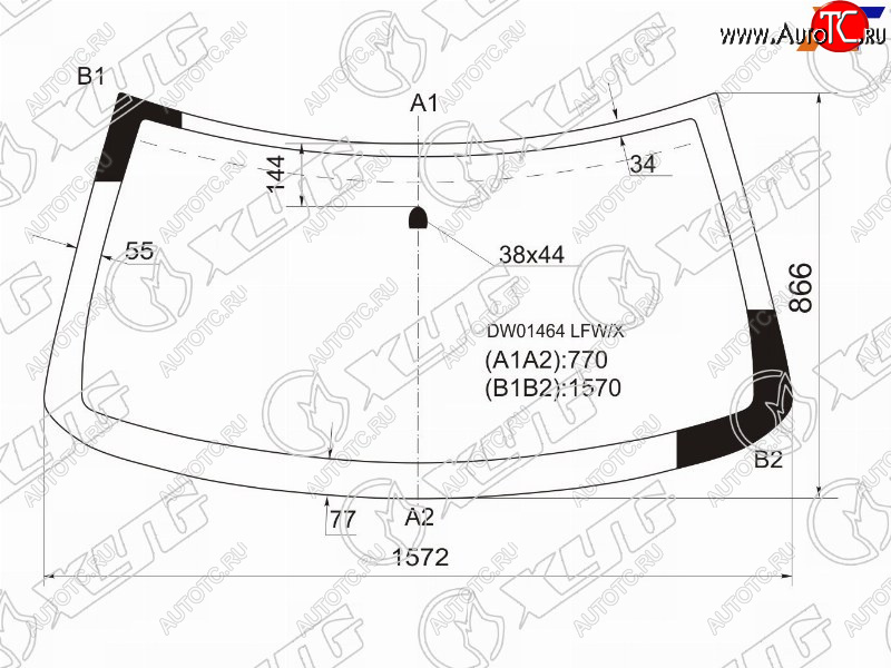 6 849 р. Стекло лобовое JEEP GRAND CHEROKEE 99-04                                                             XYG DW01464 LFW/X  с доставкой в г. Вологда
