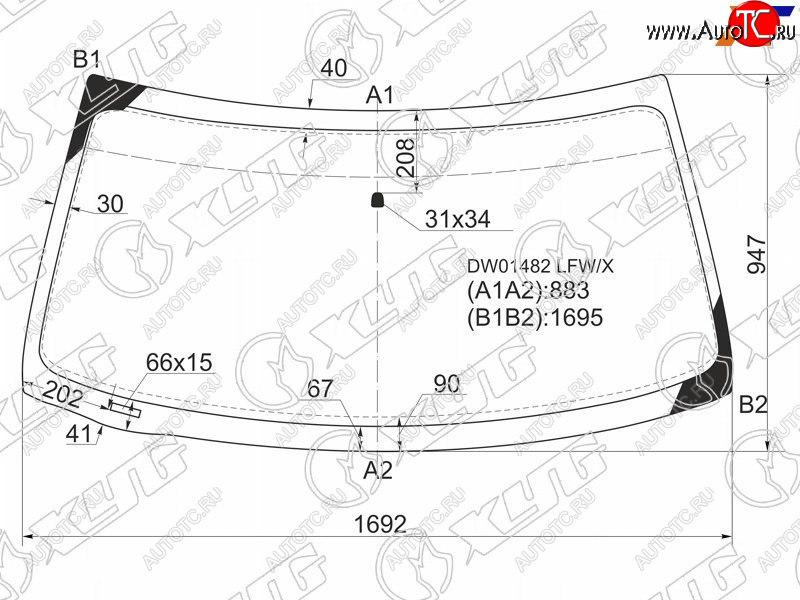 7 999 р. Стекло лобовое Ford Expedition 96-06  F150 96-04  Lincoln Navigator 97-06 XYG DW01482 LFW/X  с доставкой в г. Вологда