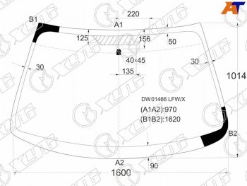 Стекло лобовое Chrysler 300M 98-04  Concorde 98-04  Dodge Interpid 98-04 XYG DW01466 LFW/X