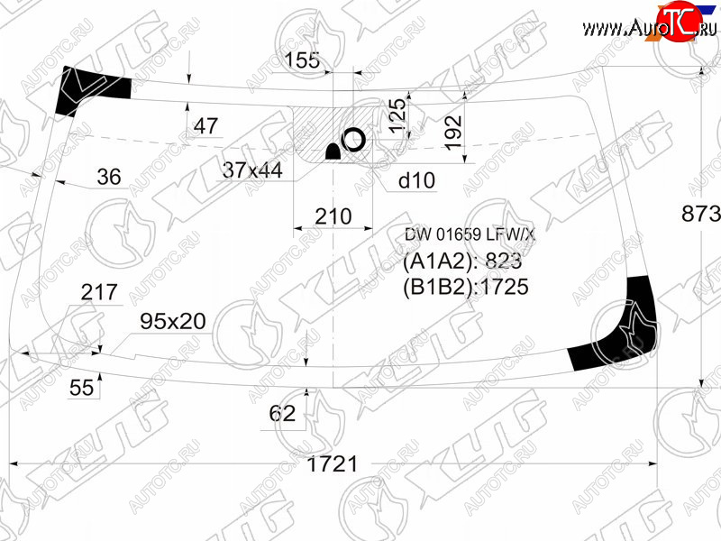 6 499 р. Стекло лобовое + дд CADILLAC ESCALADE/CHEVROLET TAHOE 06-14 XYG DW01659 LFW/X, dw01659lfwx XYG DW01659 LFW/X  с доставкой в г. Вологда