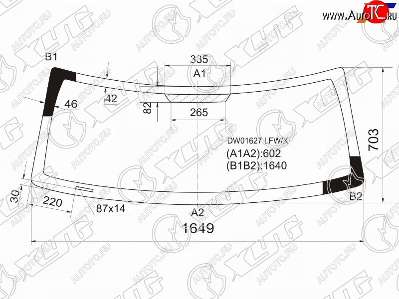 6 649 р. Стекло лобовое JEEP COMMANDER 05-10 XYG DW01627 LFW/X  с доставкой в г. Вологда