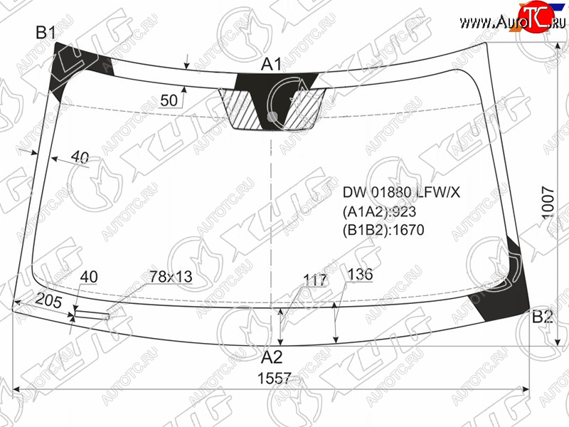 6 799 р. Стекло лобовое Dodge Journey 07-15  Fiat Freemont 13-15 XYG DW01880 LFW/X  с доставкой в г. Вологда