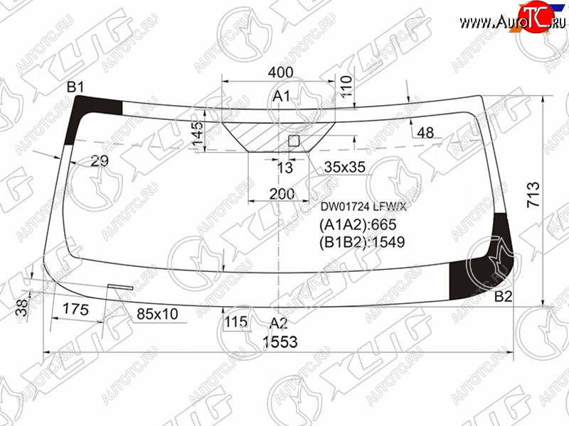 7 999 р. Стекло лобовое (Датчик дождя) Jeep Cherokee 07-14  Liberty 07-12 XYG DW01724 LFW/X  с доставкой в г. Вологда