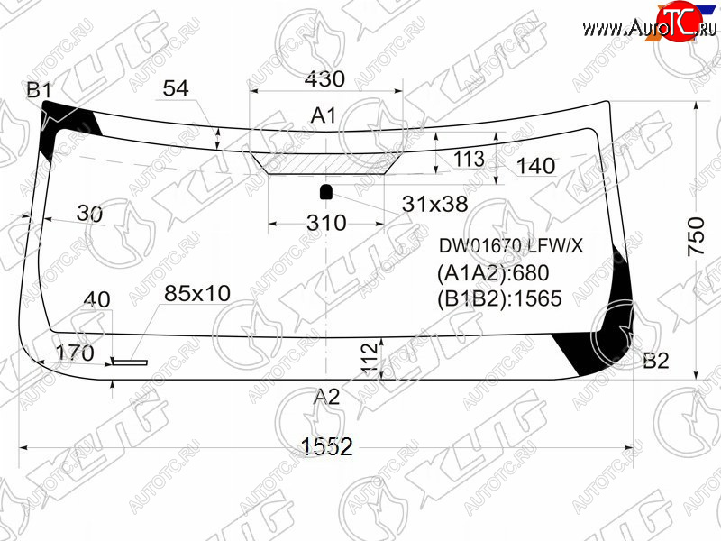 5 349 р. Стекло лобовое DODGE NITRO 06-11 XYG DW01670 LFW/X  с доставкой в г. Вологда