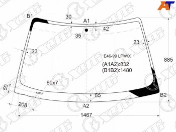 Стекло лобовое BMW 3-Series 98-06 XYG E46-99 LFW/X