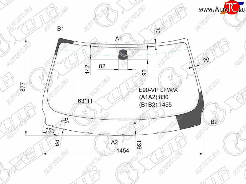 5 599 р. Стекло лобовое BMW 3-Series 05-14  M3 06-13 XYG E90-VP LFW/X  с доставкой в г. Вологда