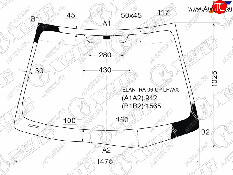 6 699 р. Стекло лобовое Hyundai Elantra 06-12  Avante 06-11 XYG ELANTRA-06-CP LFW/X  с доставкой в г. Вологда