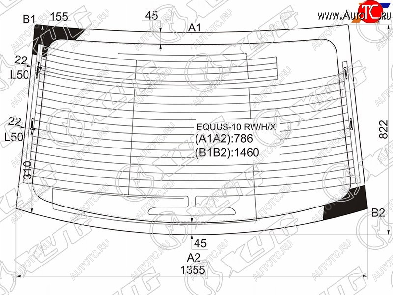 10 249 р. Стекло заднее с обогревом HYUNDAI EQUUS 4D 10-17                                                     XYG EQUUS-10 RW/H/X  с доставкой в г. Вологда