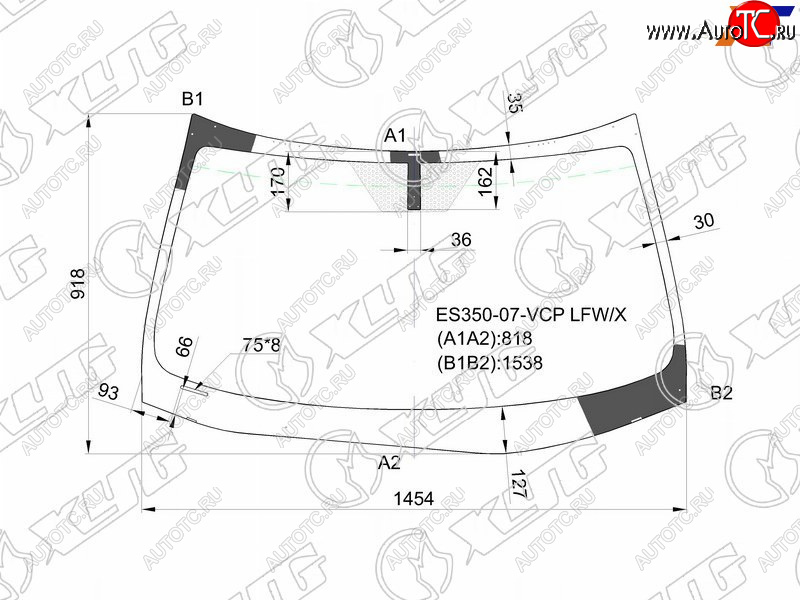8 649 р. Стекло лобовое Lexus ES 06-12 XYG ES350-07-VCP LFW/X  с доставкой в г. Вологда