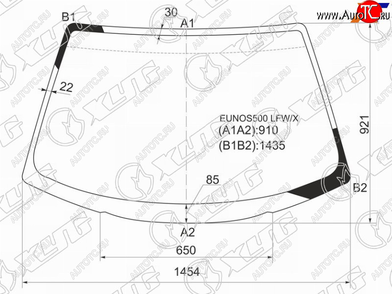 6 849 р. Стекло лобовое Mazda Eunos 500 92-95  Xedos 6 92-99 XYG EUNOS500 LFW/X  с доставкой в г. Вологда
