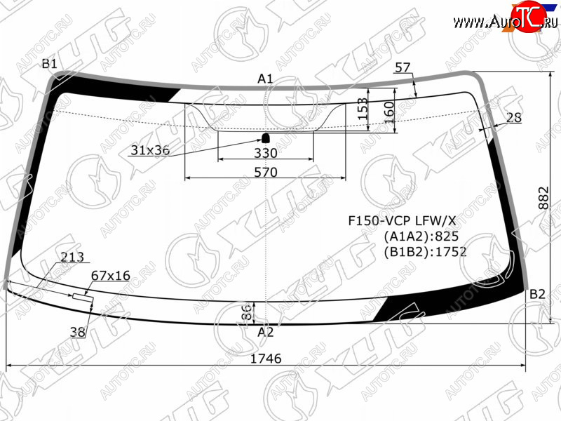 7 999 р. Стекло лобовое (Молдинг) Ford F150 03-08 XYG F150-VCP LFW/X  с доставкой в г. Вологда