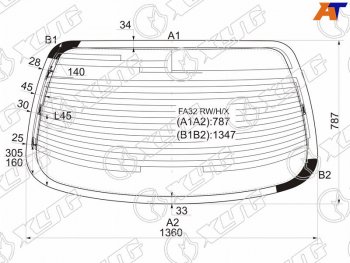 Стекло заднее (Цвет зеленый Обогрев Антенна) Infiniti I30 95-99  Nissan Cefiro 94-00  Maxima 95- XYG FA32 RW/H/X