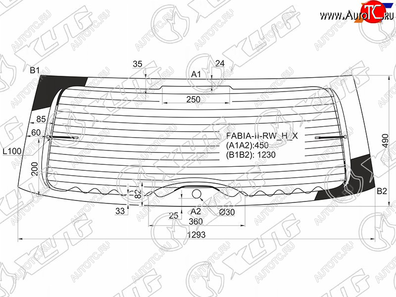7 549 р. Стекло заднее (Цвет зеленый Обогрев 5D HBK) Skoda Fabia 07-15 XYG FABIA-II RW/H/X  с доставкой в г. Вологда