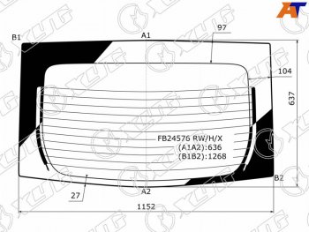 Стекло заднее (Цвет зеленый Обогрев) Toyota Prius (ZVW30) 09-16  Prius PHV 12-16 XYG FB24576 RW/H/X