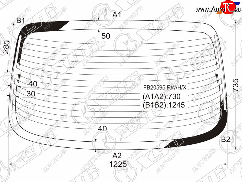 5 549 р. Стекло заднее с обогревом DAEWOO LEGANZA 4D 97-02                                                    XYG FB20595 RW/H/X  с доставкой в г. Вологда