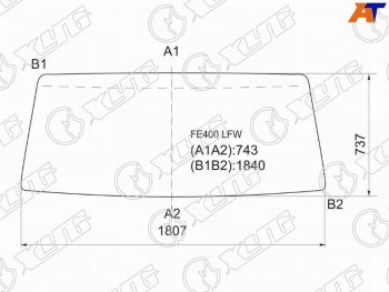 Стекло лобовое (широкая кабина) Mitsubishi Fuso Canter FE4 84-93 XYG FE400 LFW
