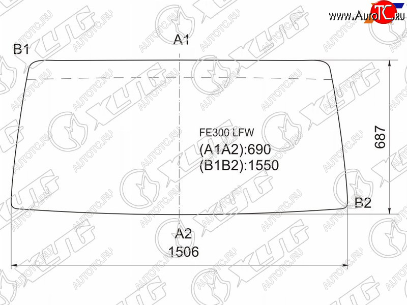 7 999 р. Стекло лобовое Mitsubishi Fuso Canter FE3 84-93  Fuso Canter FE4 84-93 XYG FE300 LFW  с доставкой в г. Вологда
