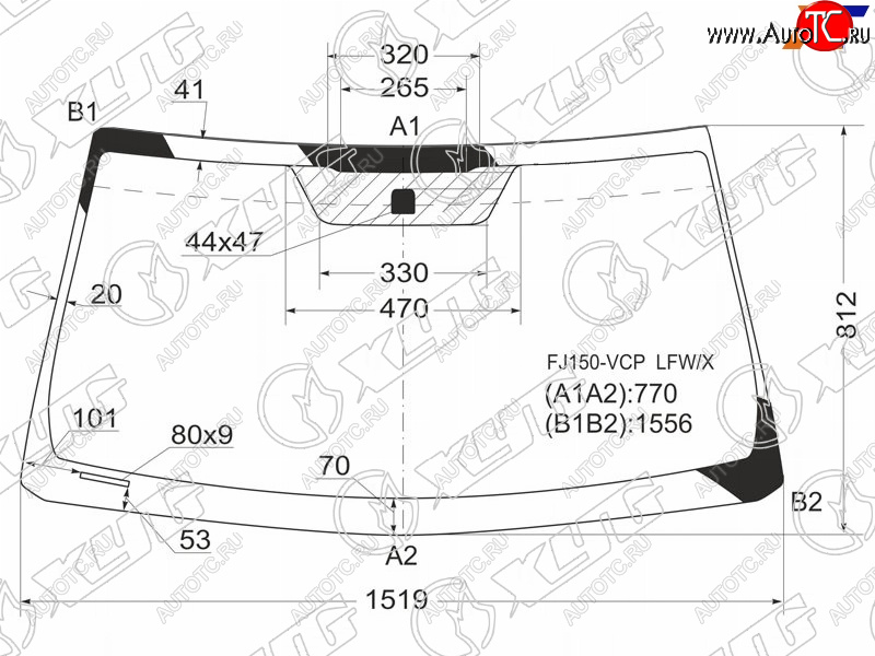 5 699 р. Стекло лобовое Toyota Land Cruiser Prado (J150) 09-20  Lexus GX 09-19 XYG FJ150-VCP LFW/X  с доставкой в г. Вологда