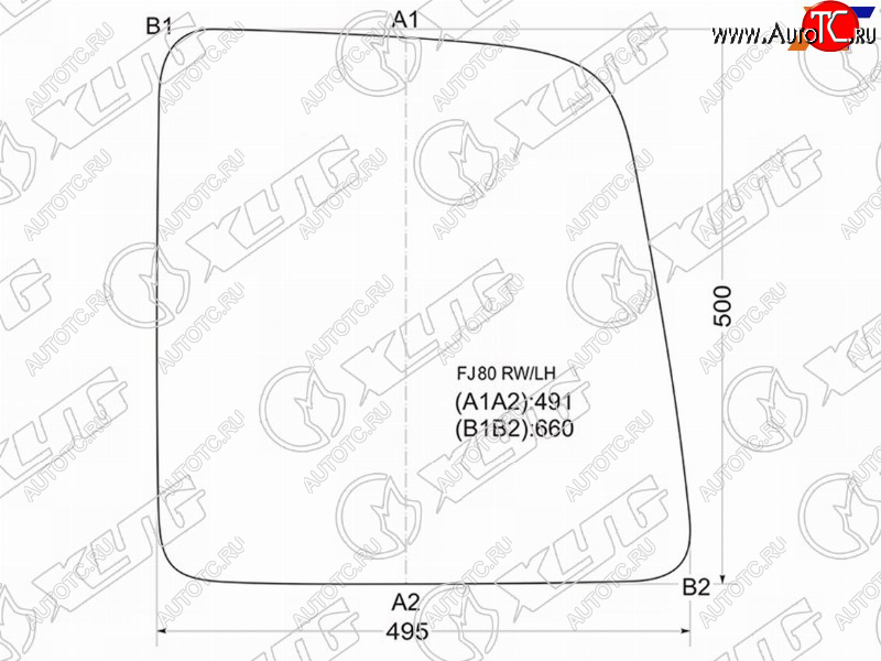 3 199 р. Стекло заднее (распашной двери) левое TOYOTA LAND CRUISER #J80 90-98                                 XYG FJ80 RW/LH  с доставкой в г. Вологда