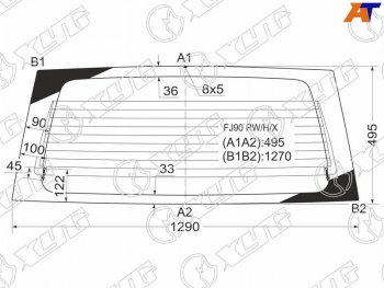 Стекло заднее (Цвет зеленый Обогрев) Toyota Land Cruiser Prado (J90) 96-02 XYG FJ90 RW/H/X