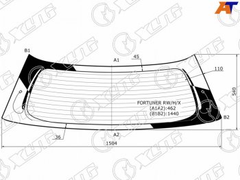 Стекло заднее (Цвет зеленый Обогрев) Toyota Fortuner 04-15 XYG FORTUNER RW/H/X
