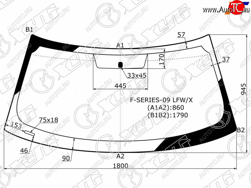 11 299 р. Стекло лобовое Ford F150 09-14 XYG F-SERIES-09 LFW/X  с доставкой в г. Вологда