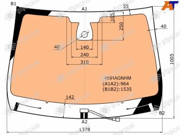 Стекло лобовое (Обогрев полный Датчик дождя) LADA XRAY 15-  XRAY Cross 18- SISECAM 4591AGNHM