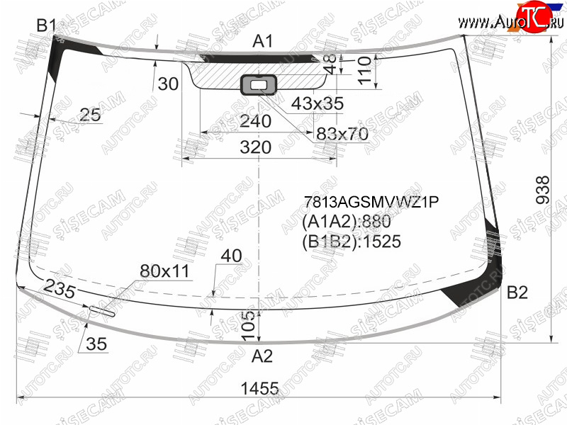 8 649 р. Стекло лобовое + дд SKODA YETI 09-15 SISECAM 7813AGSMVWZ1P, 7813agsmvwz1p SISECAM 7813AGSMVWZ1P  с доставкой в г. Вологда