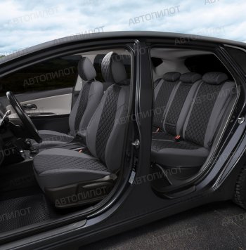 14 449 р. Чехлы сидений (экокожа, 40/60) Автопилот Ромб BMW 3 серия F30 седан дорестайлинг (2012-2015) (серый/черный)  с доставкой в г. Вологда. Увеличить фотографию 7