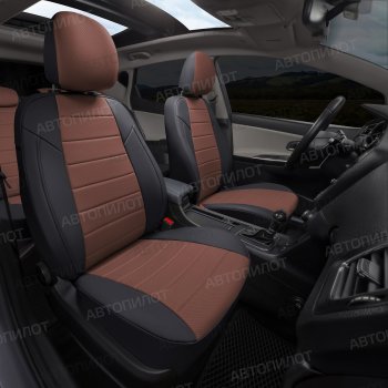 13 849 р. Чехлы сидений (экокожа, 40/60, спорт-сиденья) Автопилот BMW 3 серия E90 седан дорестайлинг (2004-2008) (черный/темно-коричневый)  с доставкой в г. Вологда. Увеличить фотографию 6