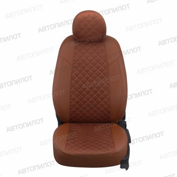 14 449 р. Чехлы сидений (экокожа/алькантара, сплошн.) Автопилот Ромб BMW 5 серия E60 седан дорестайлинг (2003-2007) (корчиневый)  с доставкой в г. Вологда. Увеличить фотографию 5