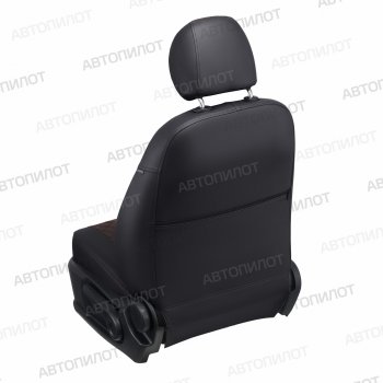 8 499 р. Чехлы сидений (экокожа, сплошн.) Автопилот Ромб BMW X1 E84 (2009-2015) (черный/шоколад)  с доставкой в г. Вологда. Увеличить фотографию 4
