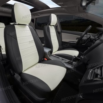8 399 р. Чехлы сидений (экокожа) Автопилот BMW X3 E83 (2003-2009) (черный/белый)  с доставкой в г. Вологда. Увеличить фотографию 6