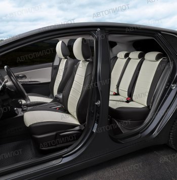 8 399 р. Чехлы сидений (экокожа) Автопилот BMW X3 E83 (2003-2009) (черный/белый)  с доставкой в г. Вологда. Увеличить фотографию 7