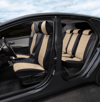 8 399 р. Чехлы сидений (экокожа) Автопилот Changan CS35 Plus дорестайлинг (2018-2022) (черный/бежевый)  с доставкой в г. Вологда. Увеличить фотографию 7