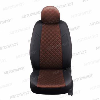 14 249 р. Чехлы сидений (экокожа/алькантара) Автопилот Ромб  Chery Fora  A21 (2006-2010), Vortex Estina (2008-2012) (черный/шоколад)  с доставкой в г. Вологда. Увеличить фотографию 5