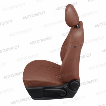 14 249 р. Чехлы сидений (экокожа) Автопилот Ромб Chevrolet Aveo T250 хэтчбек 5 дв рестайлинг (2006-2011) (коричневый)  с доставкой в г. Вологда. Увеличить фотографию 4