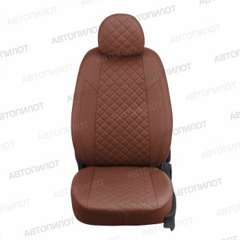 14 249 р. Чехлы сидений (экокожа) Автопилот Ромб Chevrolet Aveo T250 хэтчбек 5 дв рестайлинг (2006-2011) (коричневый)  с доставкой в г. Вологда. Увеличить фотографию 5